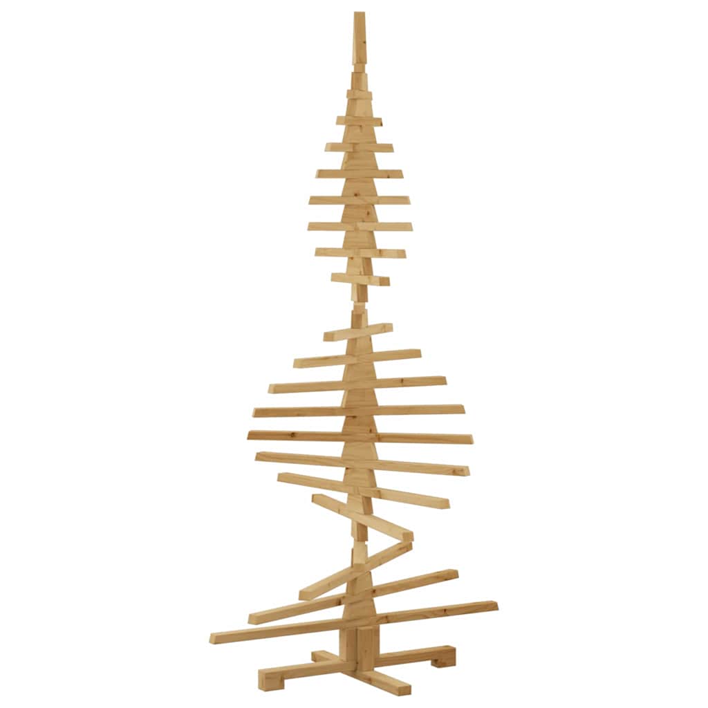 Houten kerstboom met standaard Bruin 180 cm Massief grenenhout – afbeelding 6