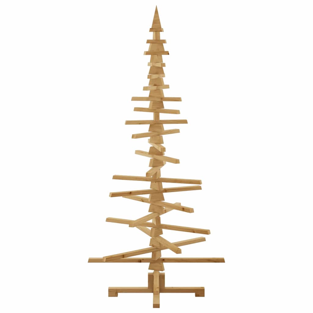 Houten kerstboom met standaard Bruin 180 cm Massief grenenhout – afbeelding 7