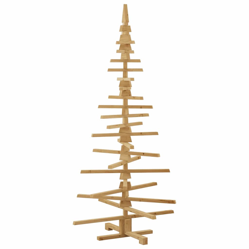 Houten kerstboom met standaard Bruin 180 cm Massief grenenhout – afbeelding 8