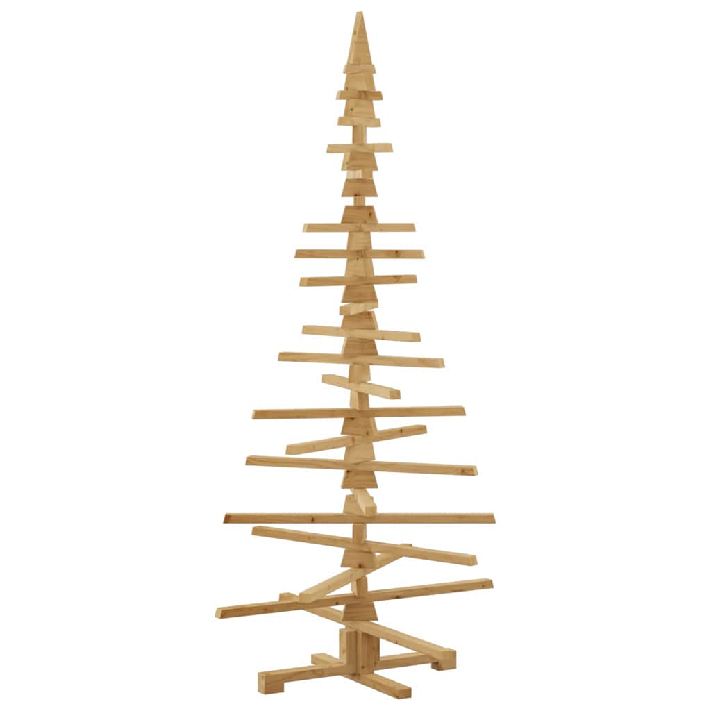 Houten kerstboom met standaard Bruin 180 cm Massief grenenhout – afbeelding 9