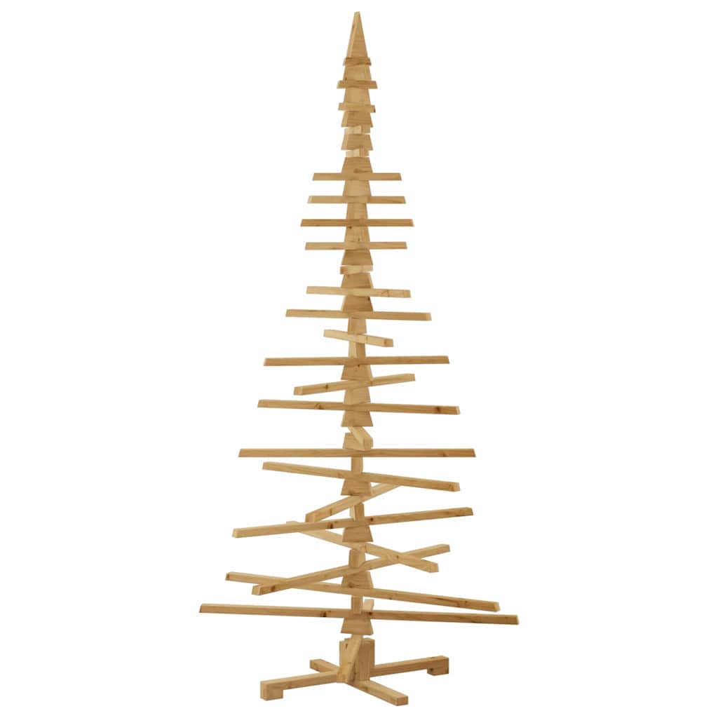 Houten kerstboom met standaard Bruin 210 cm Massief grenenhout – afbeelding 2