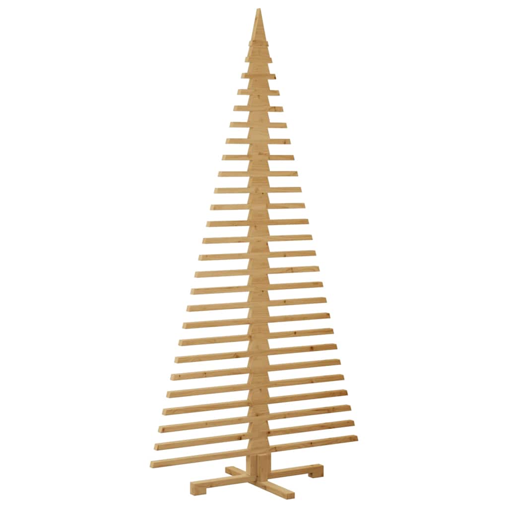 Houten kerstboom met standaard Bruin 210 cm Massief grenenhout – afbeelding 5