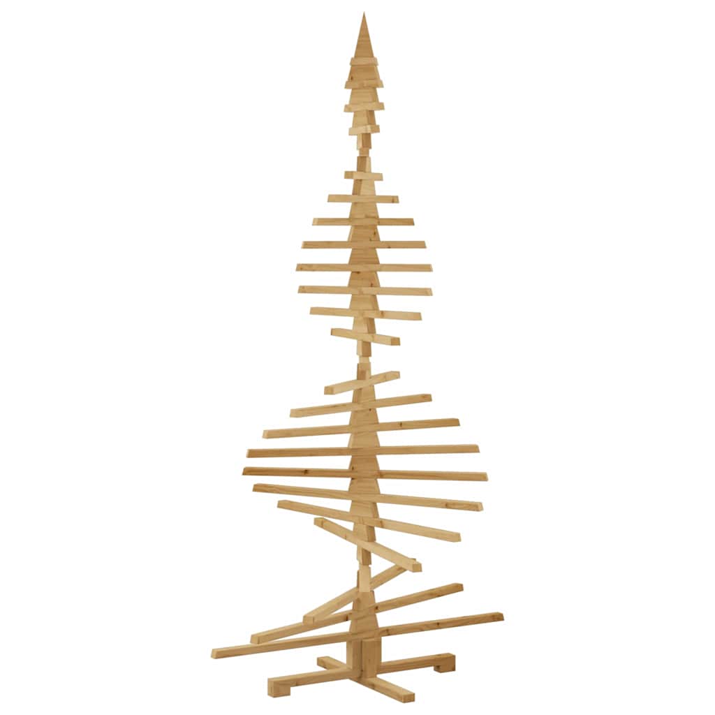 Houten kerstboom met standaard Bruin 210 cm Massief grenenhout – afbeelding 6