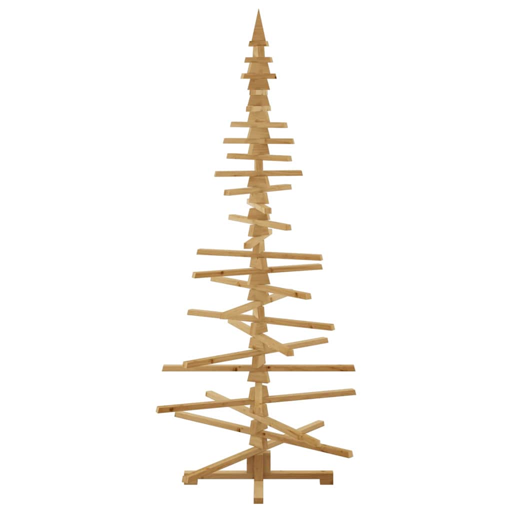Houten kerstboom met standaard Bruin 210 cm Massief grenenhout – afbeelding 7