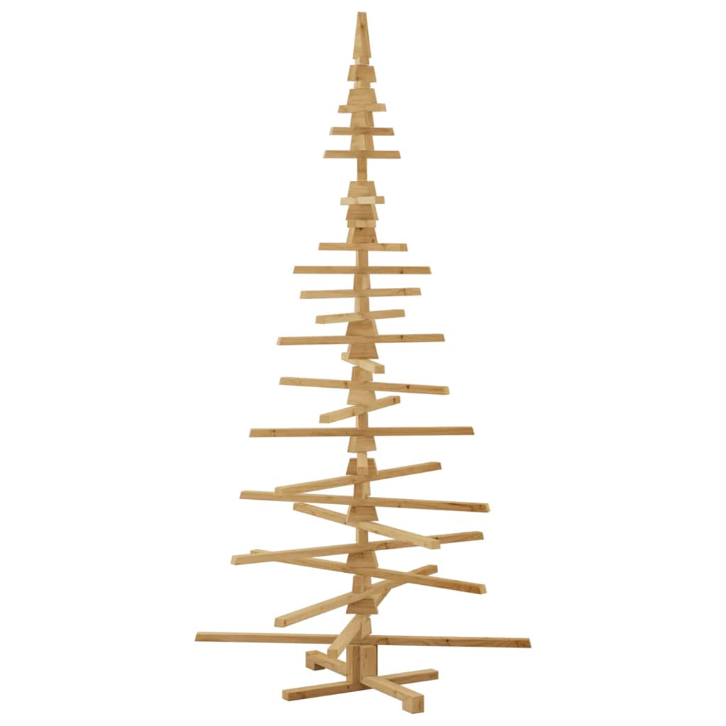 Houten kerstboom met standaard Bruin 210 cm Massief grenenhout – afbeelding 8