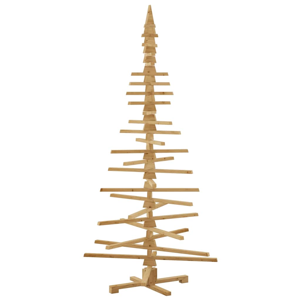 Houten kerstboom met standaard Bruin 210 cm Massief grenenhout – afbeelding 9