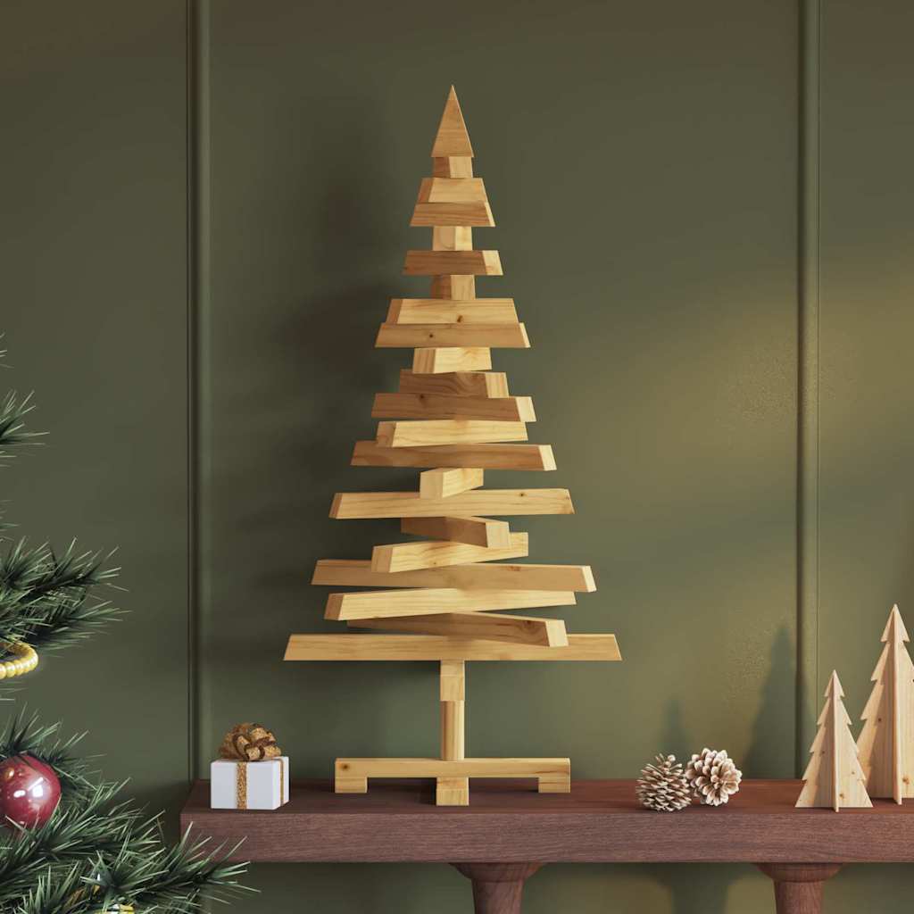 Kerstbomen met standaard Bruin 90 cm Massief grenenhout – afbeelding 1