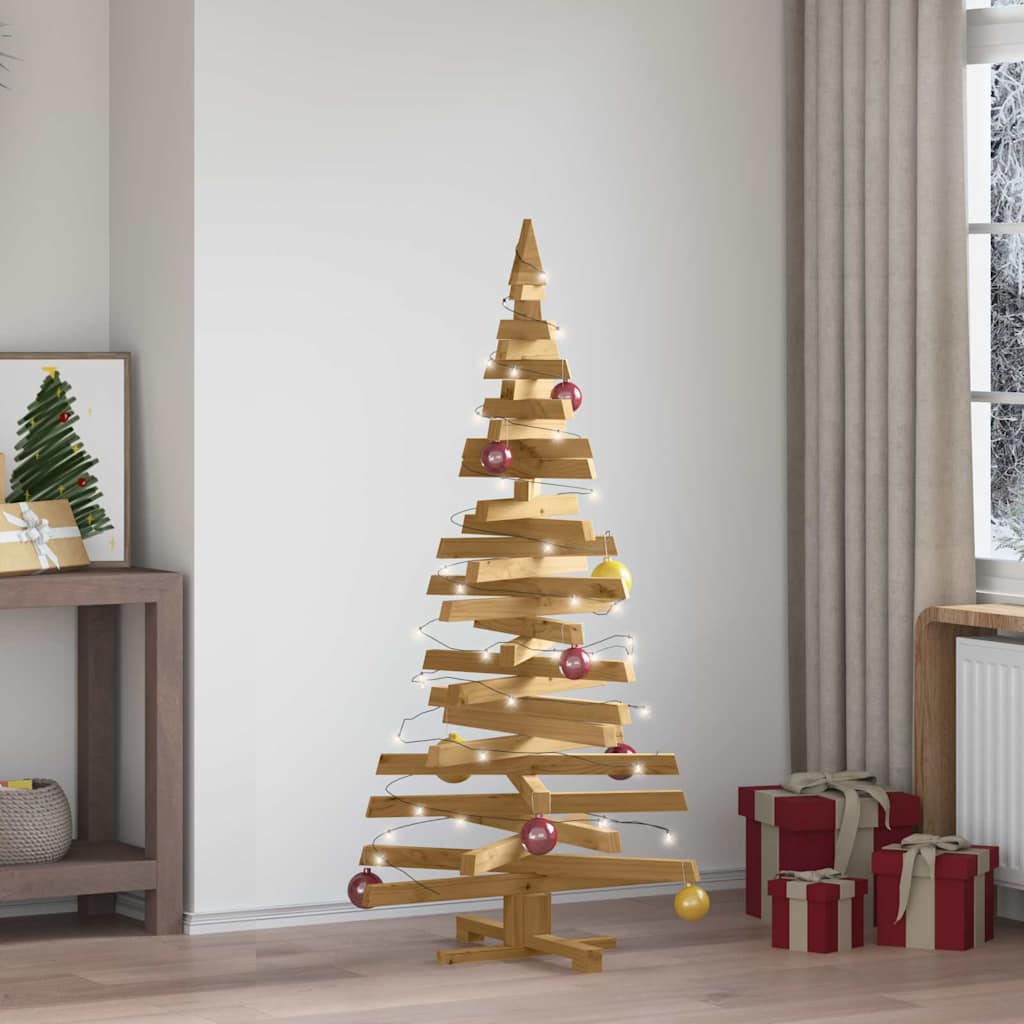 Kerstbomen met standaard Bruin 150 cm Massief grenenhout – afbeelding 1