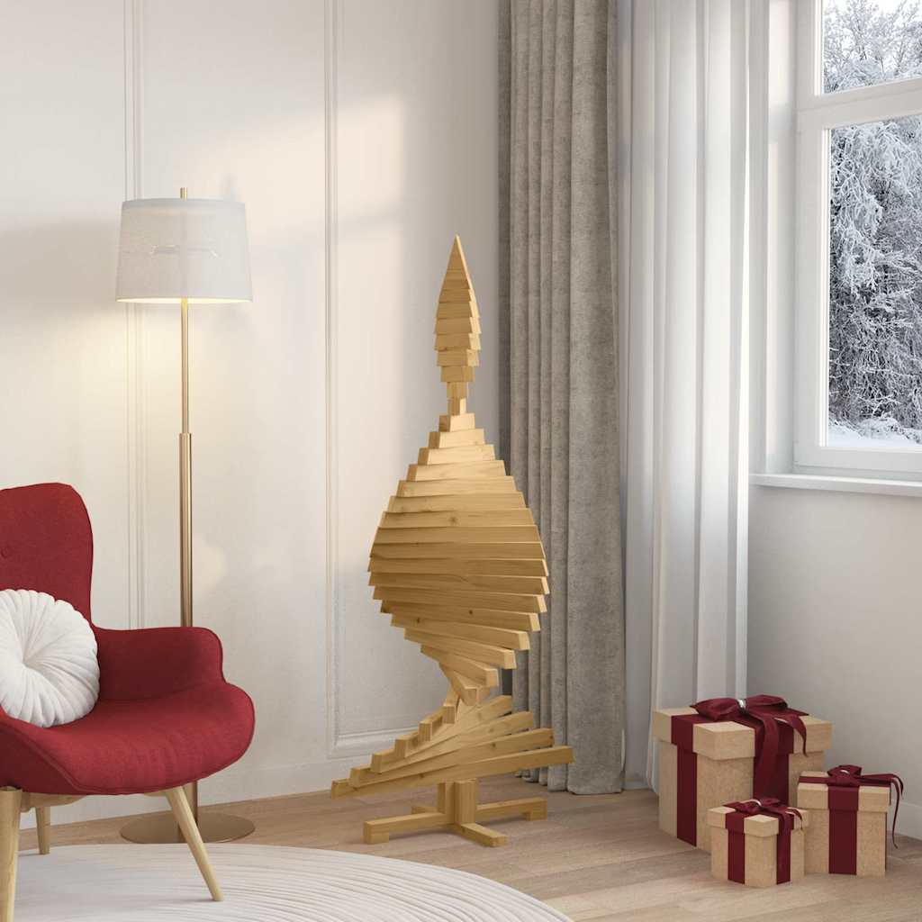 Kerstbomen met standaard Bruin 150 cm Massief grenenhout – afbeelding 4