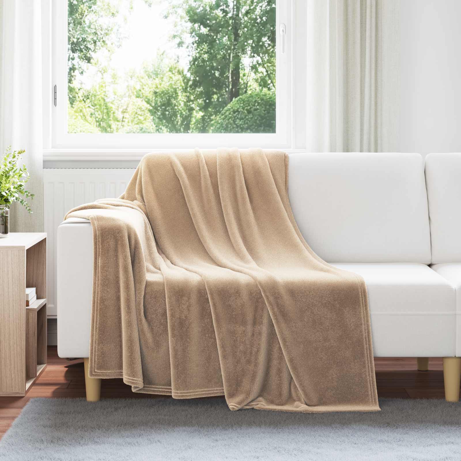 Gooi Deken Kameel 150 x 200 cm Fleece – afbeelding 1