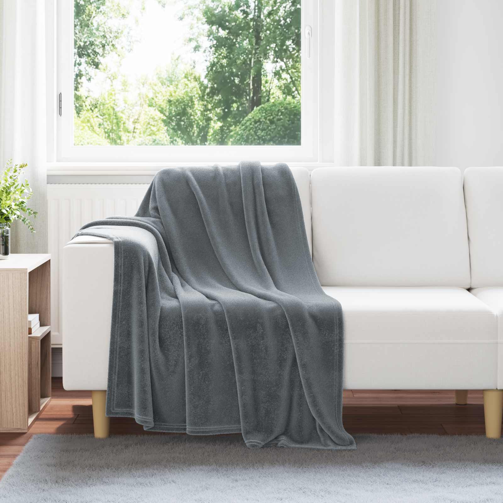 Gooi Deken Donkergrijs 130 x 150 cm Fleece