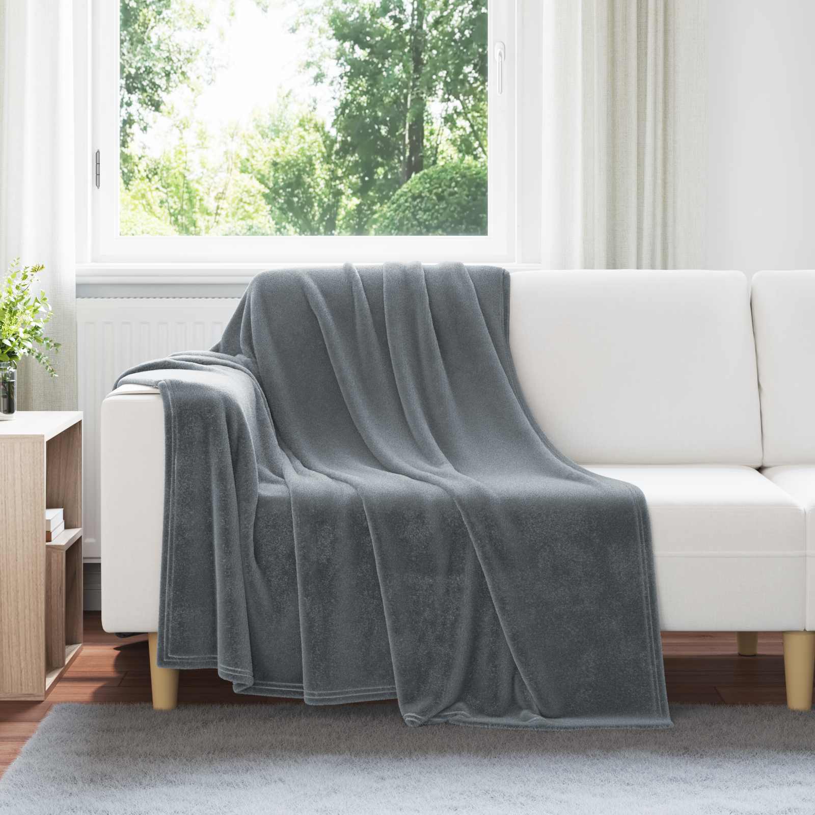 Gooi Deken Donkergrijs 150 x 200 cm Fleece