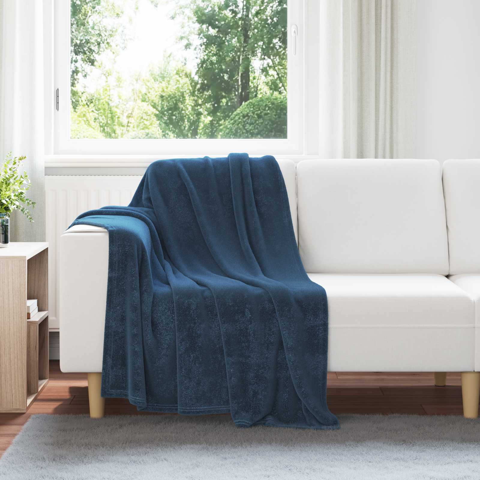 Gooi Deken Marineblauw 130 x 150 cm Fleece – afbeelding 1