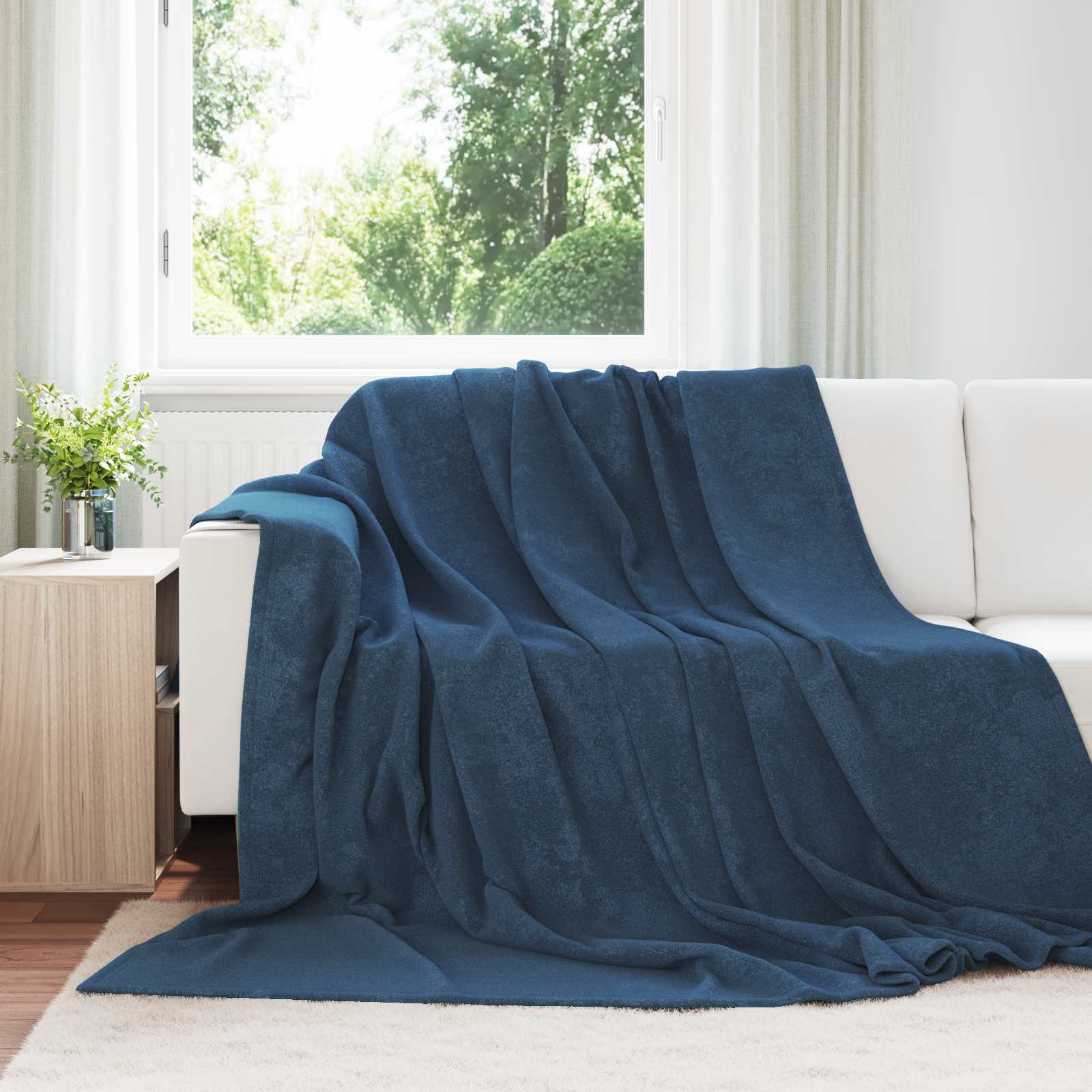 Gooi Deken Marineblauw 240 x 270 cm Fleece – afbeelding 1
