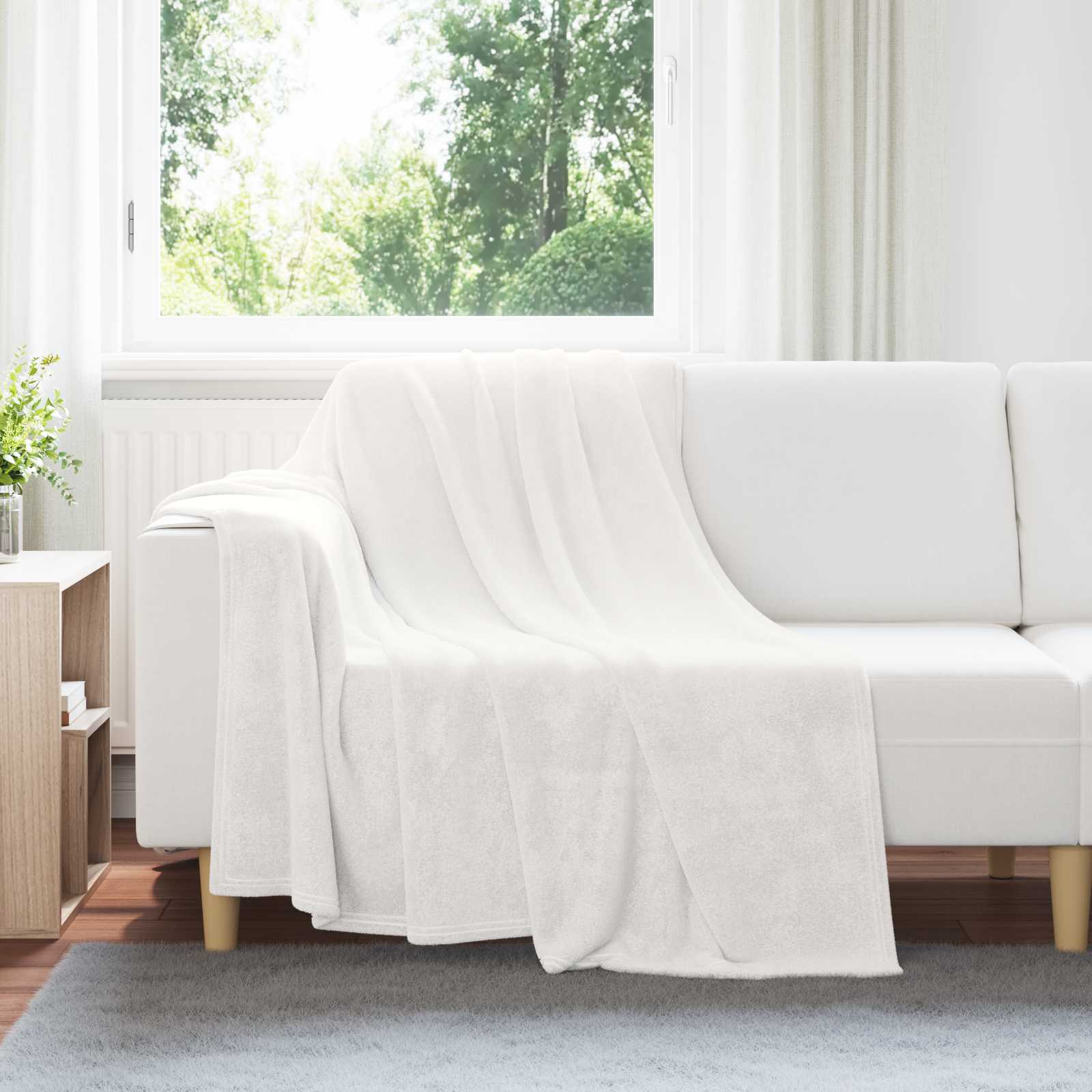 Gooi Deken Wit 150 x 200 cm Fleece – afbeelding 1