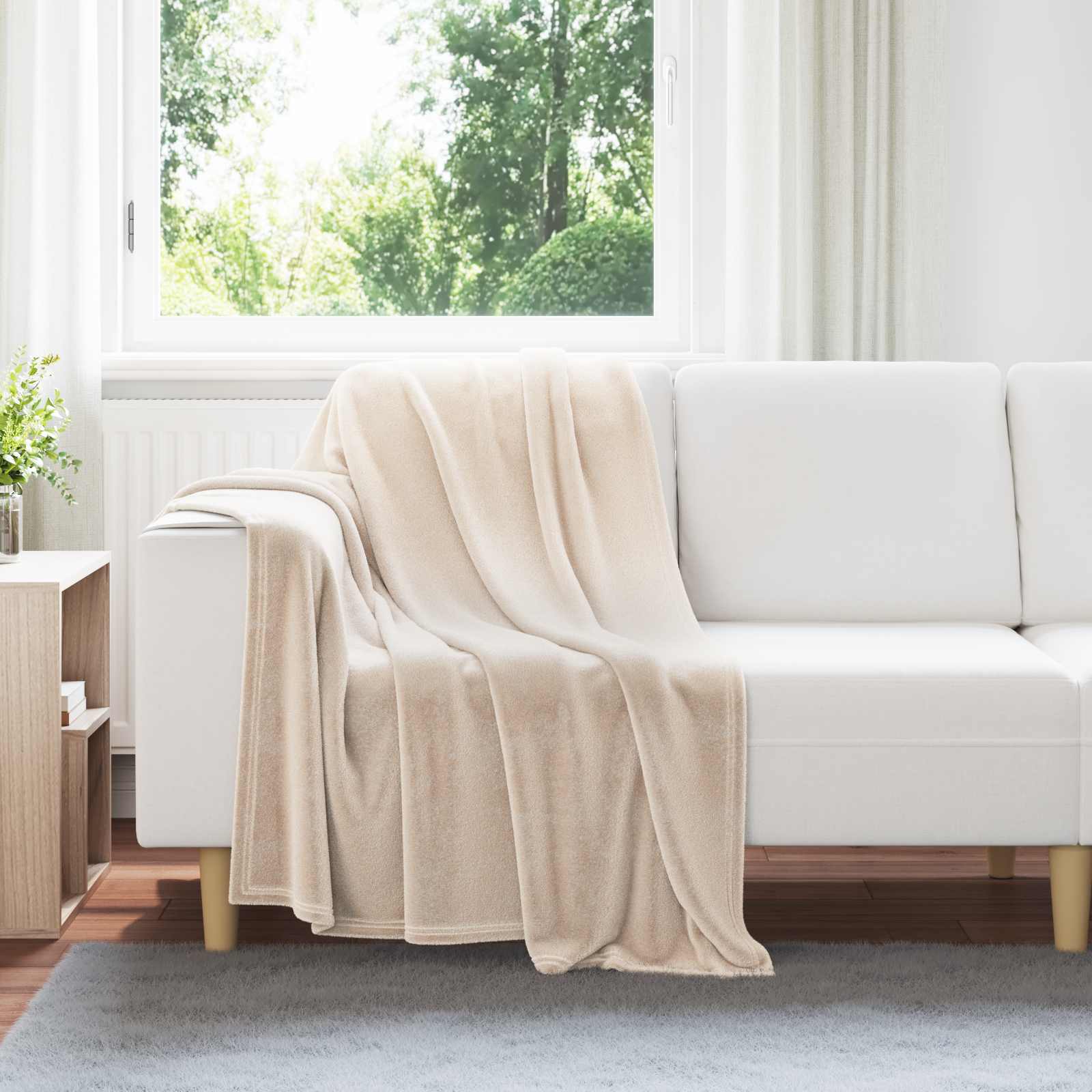 Kleden 6 pcs Beige 130 x 150 cm Fleece – afbeelding 1