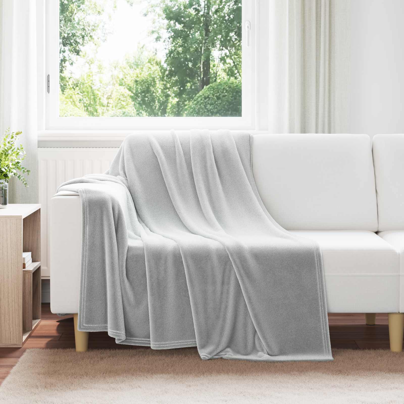 Kleden 6 pcs Grijs 150 x 200 cm Fleece – afbeelding 1