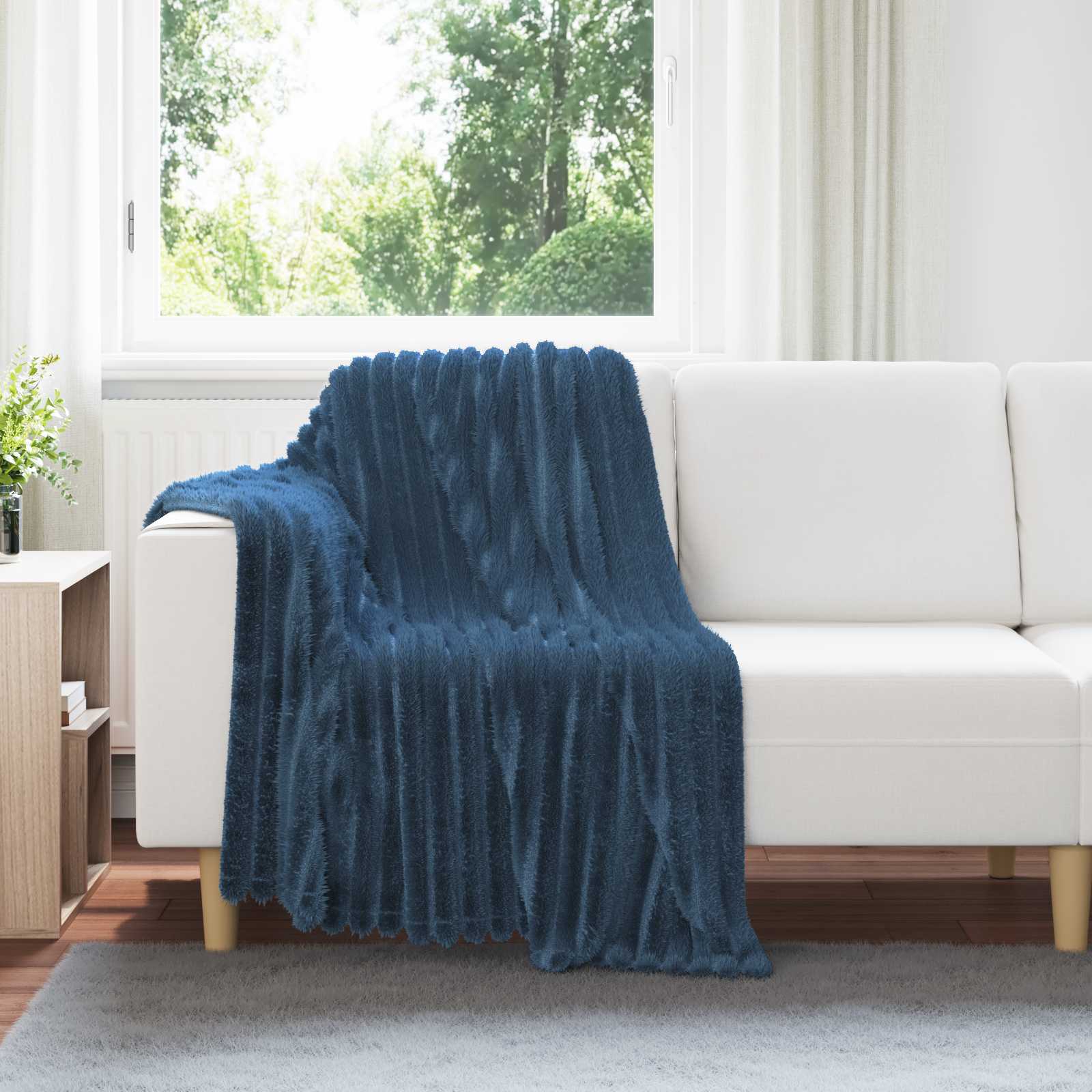 Gooi Deken Marineblauw 150 x 130 cm Fleece – afbeelding 1