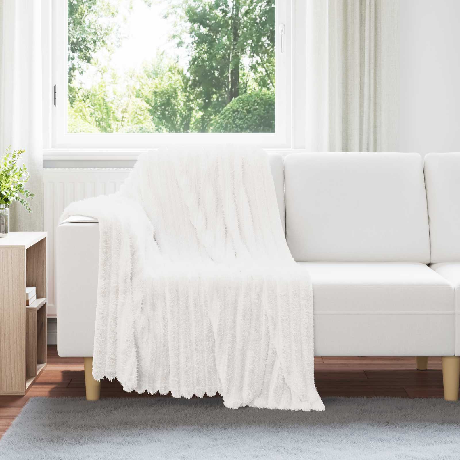 Gooi Deken Wit 150 x 130 cm Fleece – afbeelding 1