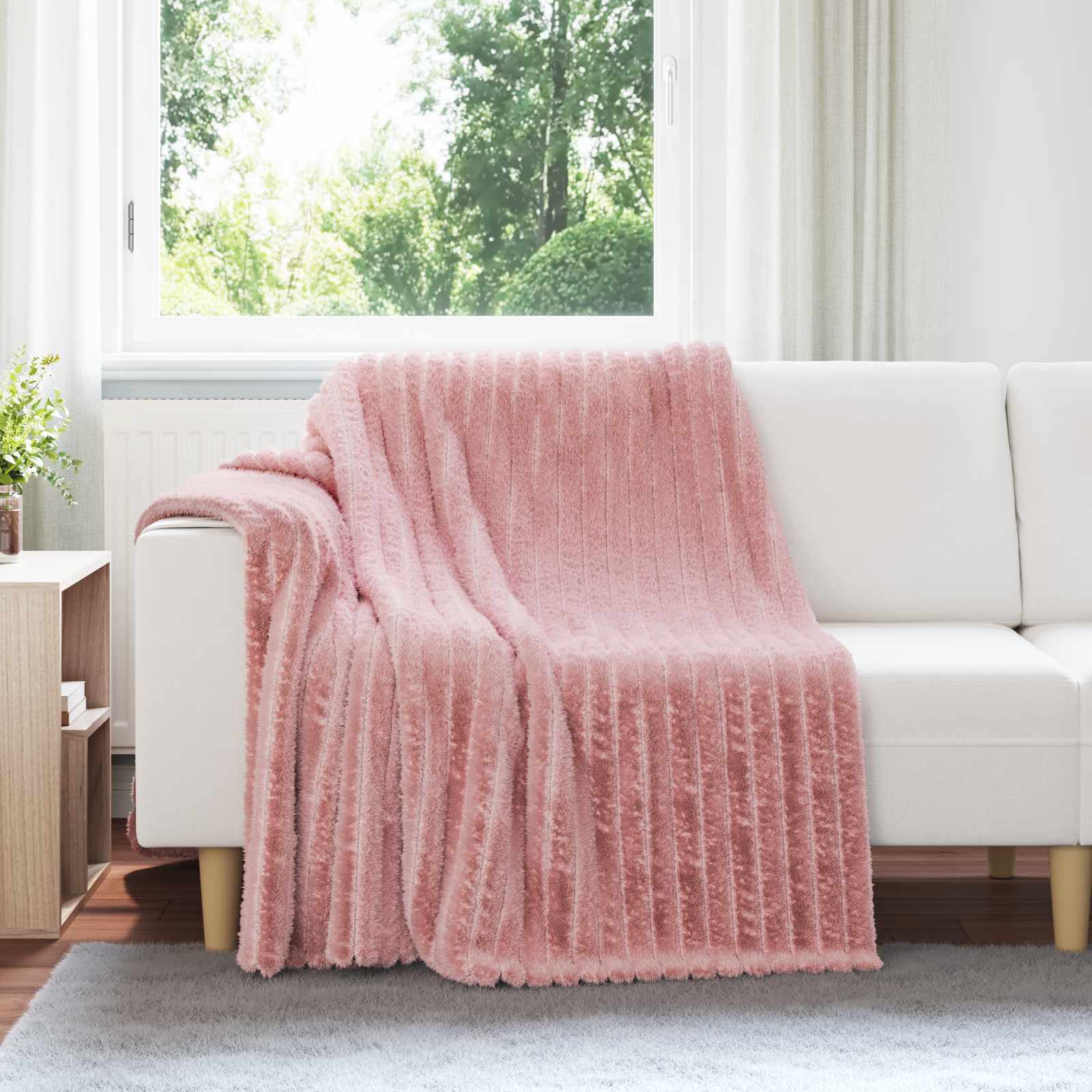 Gooi Deken Roze 200 x 150 cm Fleece – afbeelding 1