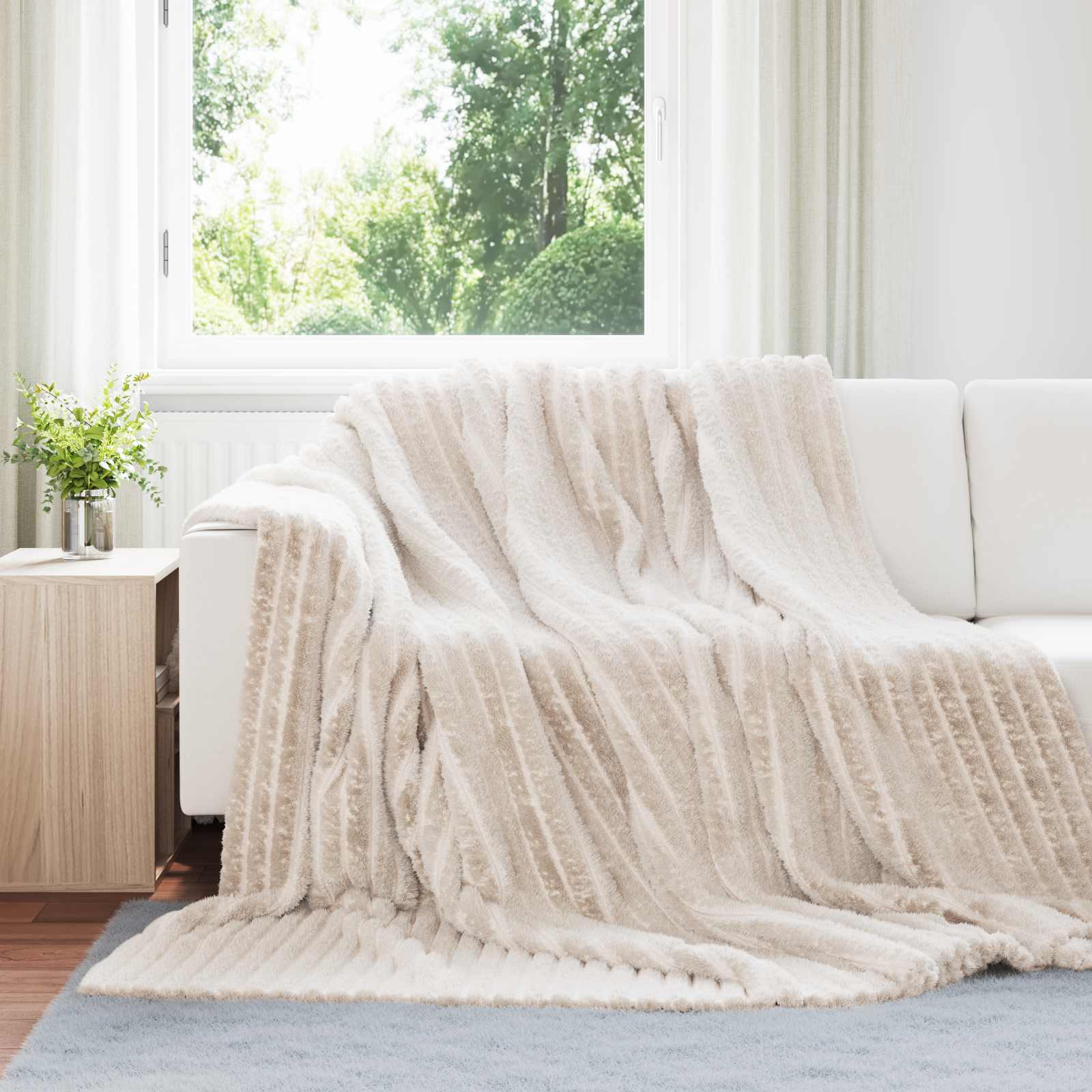 Kleden 6 pcs Beige 270 x 240 cm Fleece – afbeelding 1