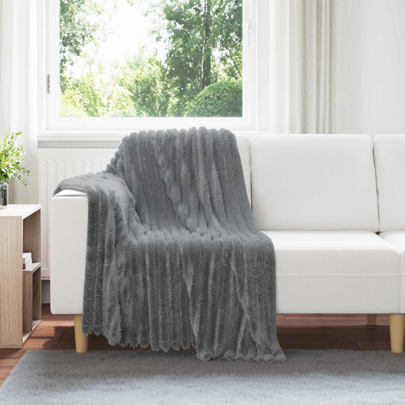 Kleden 6 pcs Donkergrijs 150 x 130 cm Fleece – afbeelding 1