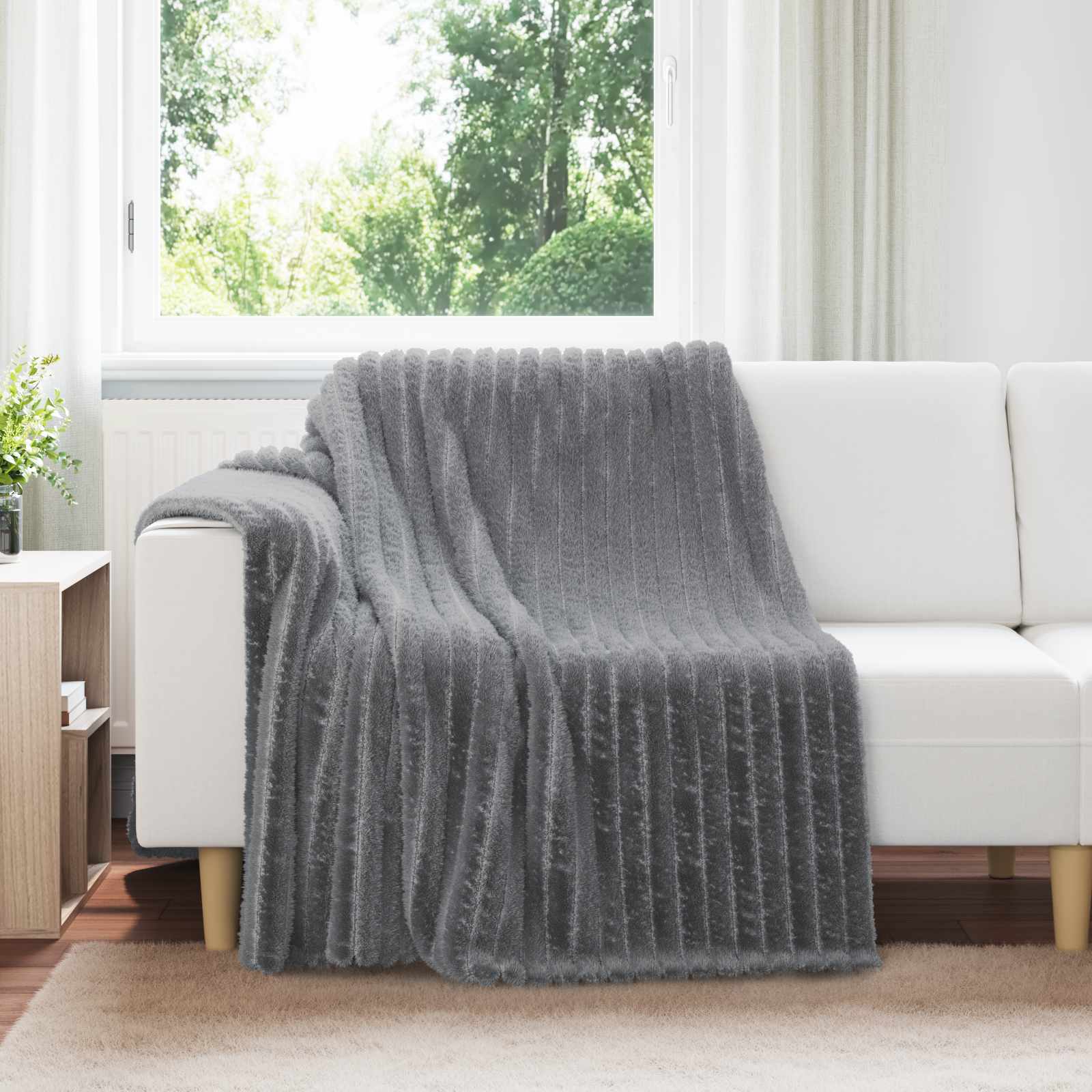 Kleden 6 pcs Donkergrijs 200 x 150 cm Fleece – afbeelding 1