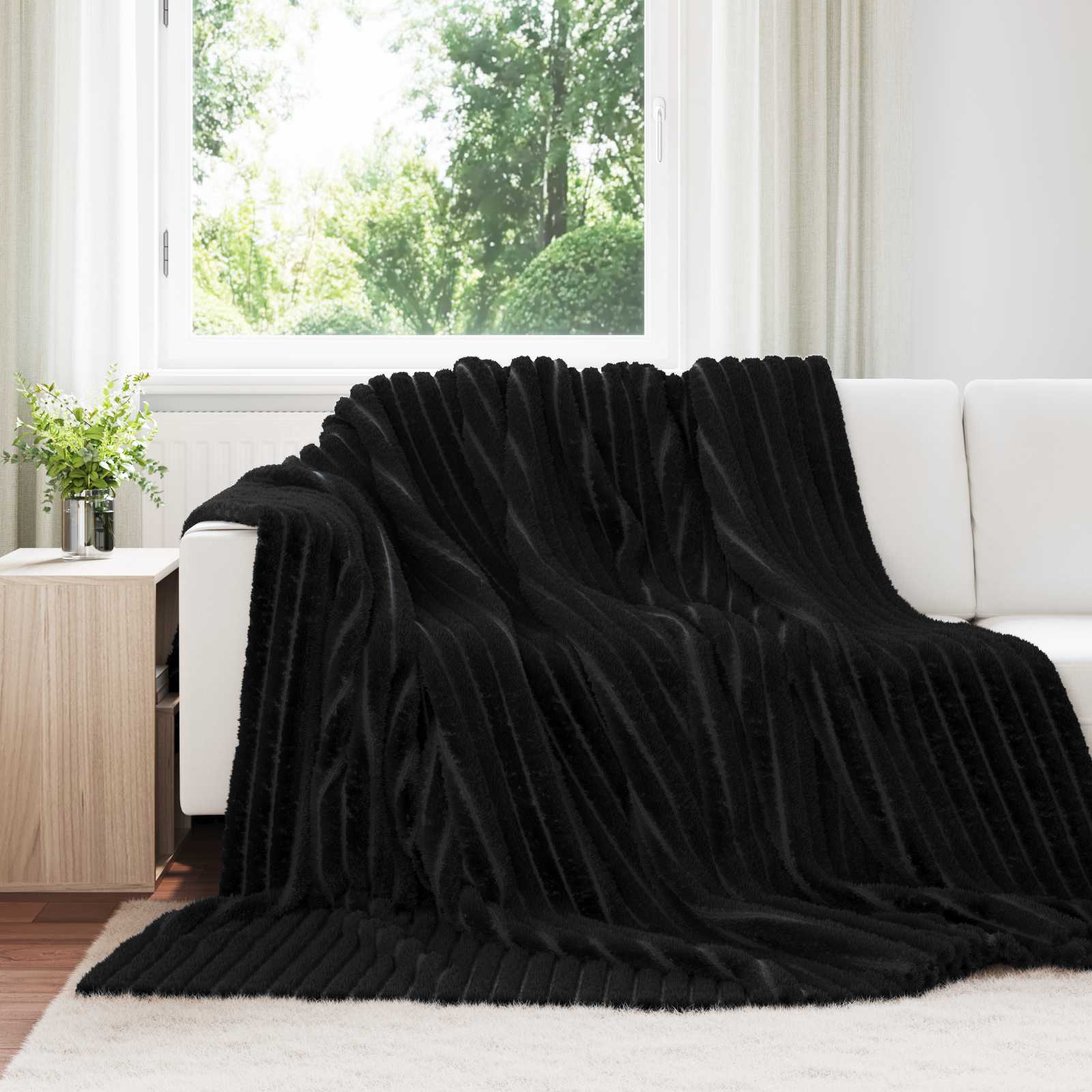 Kleden 6 pcs Zwart 270 x 240 cm Fleece