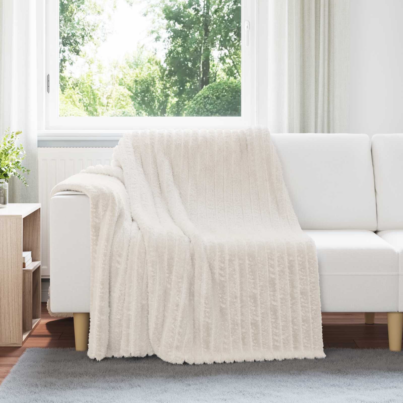 Kleden 6 pcs Crème 200 x 150 cm Fleece – afbeelding 1