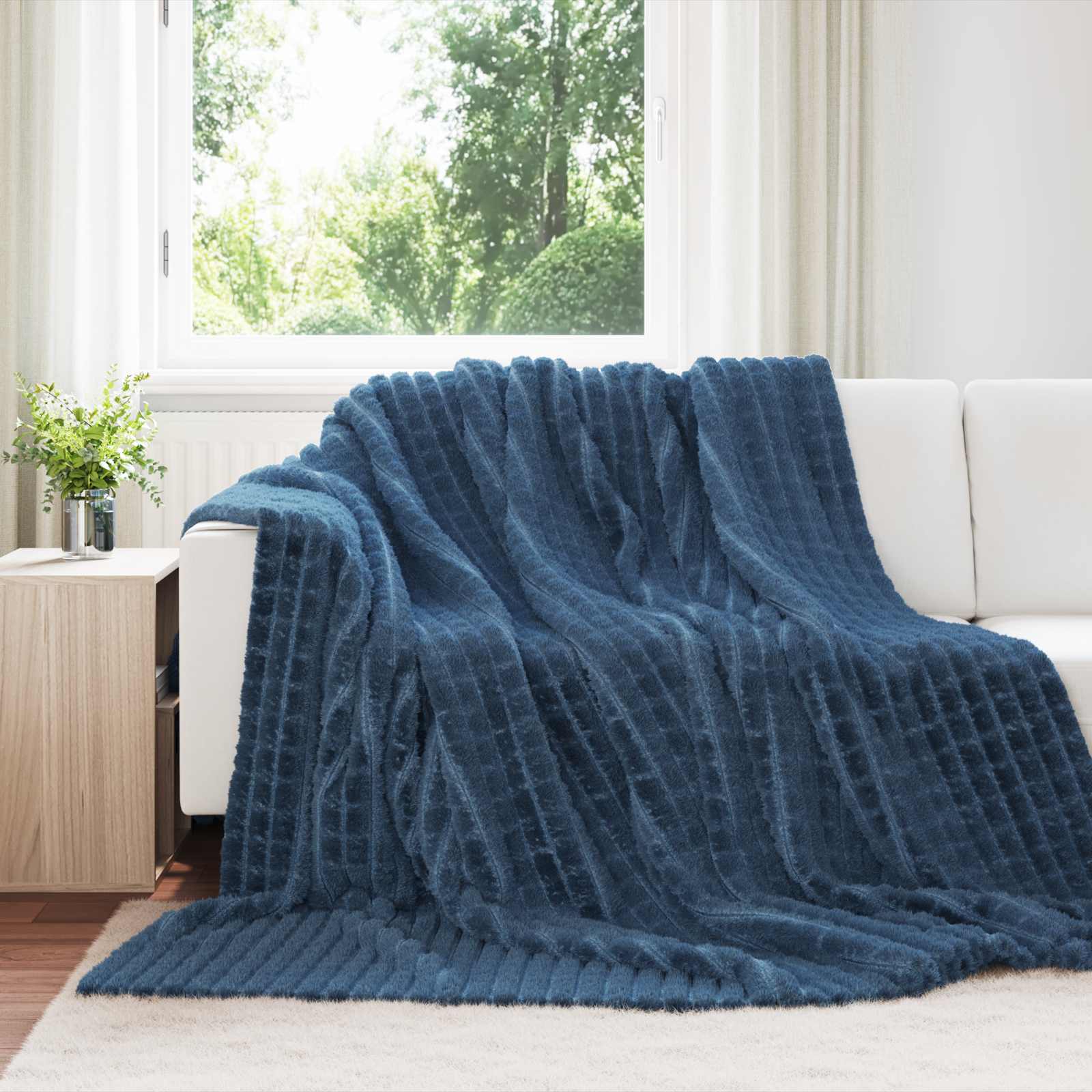 Kleden 6 pcs Marineblauw 270 x 240 cm Fleece