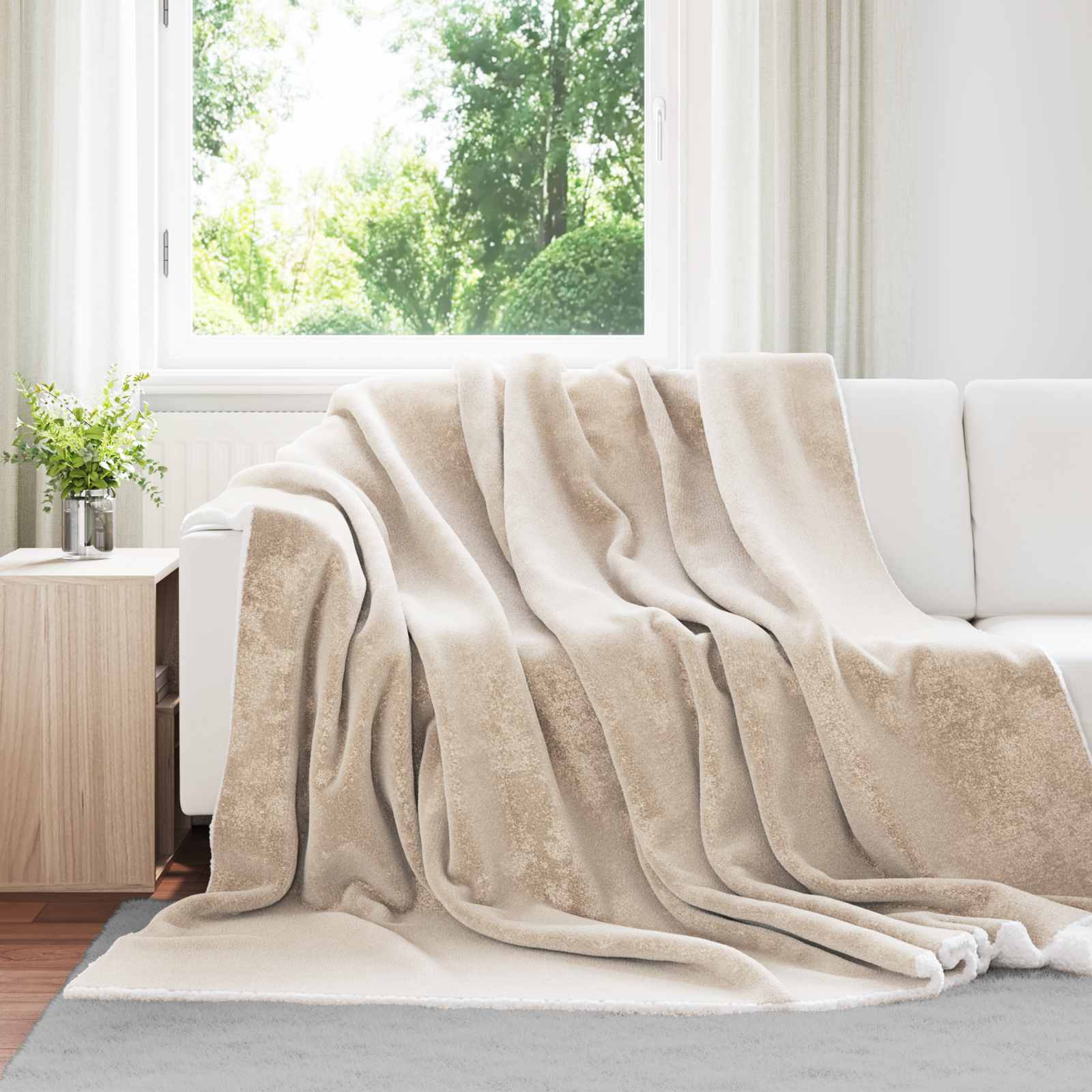 Gooi Deken Beige 240 x 270 cm Fleece