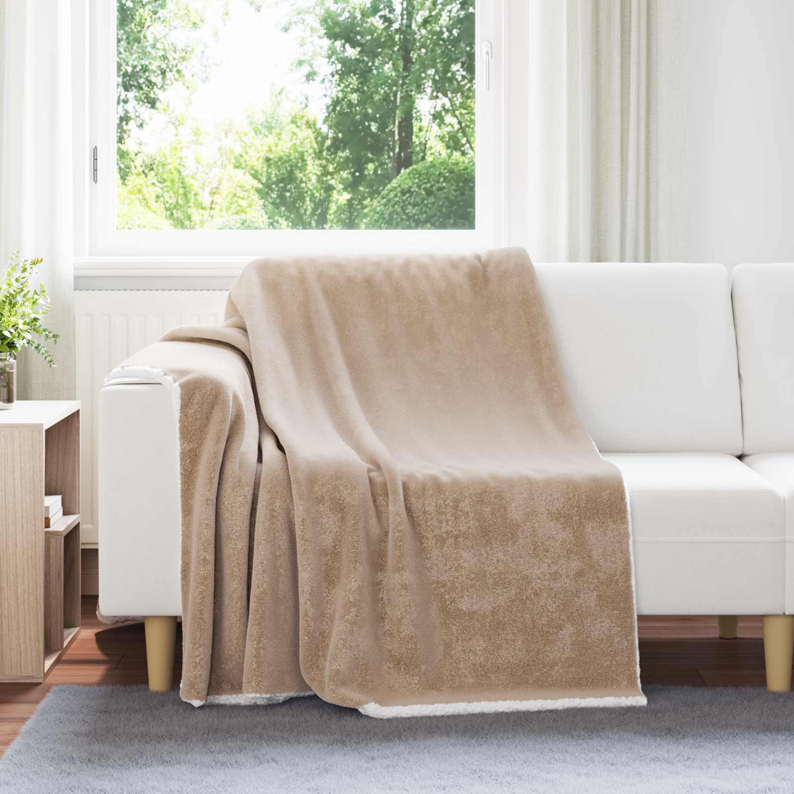 Gooi Deken Kameel 150 x 200 cm Fleece – afbeelding 1