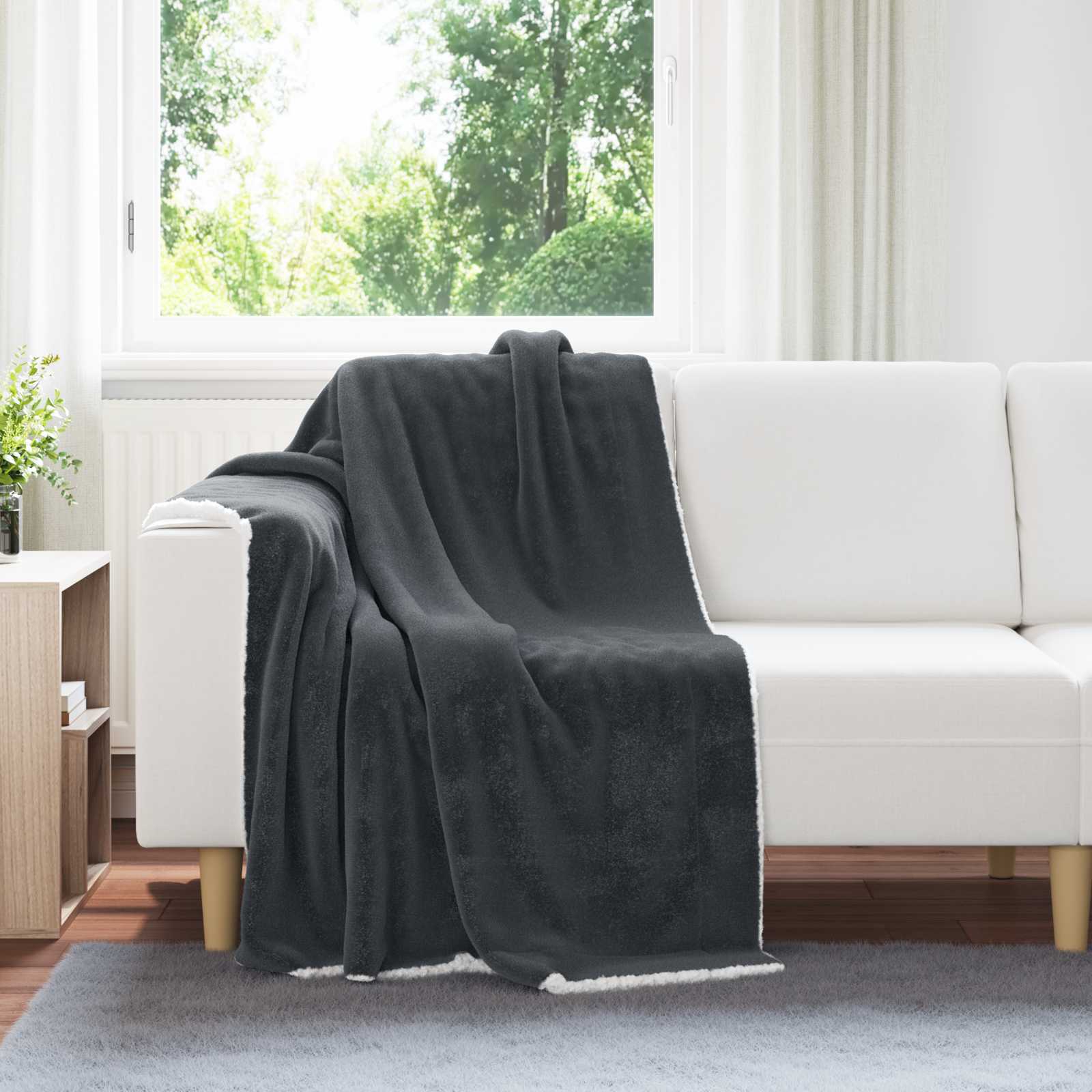 Gooi Deken Donkergrijs 130 x 150 cm Fleece