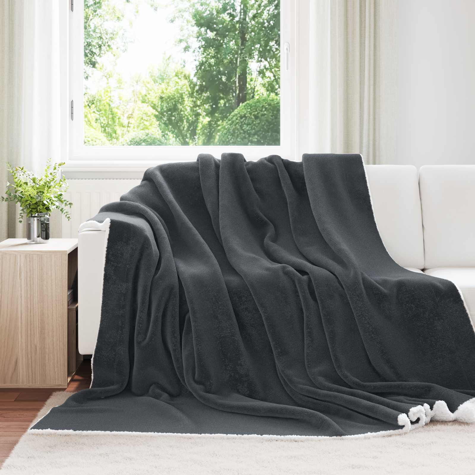 Gooi Deken Donkergrijs 220 x 240 cm Fleece