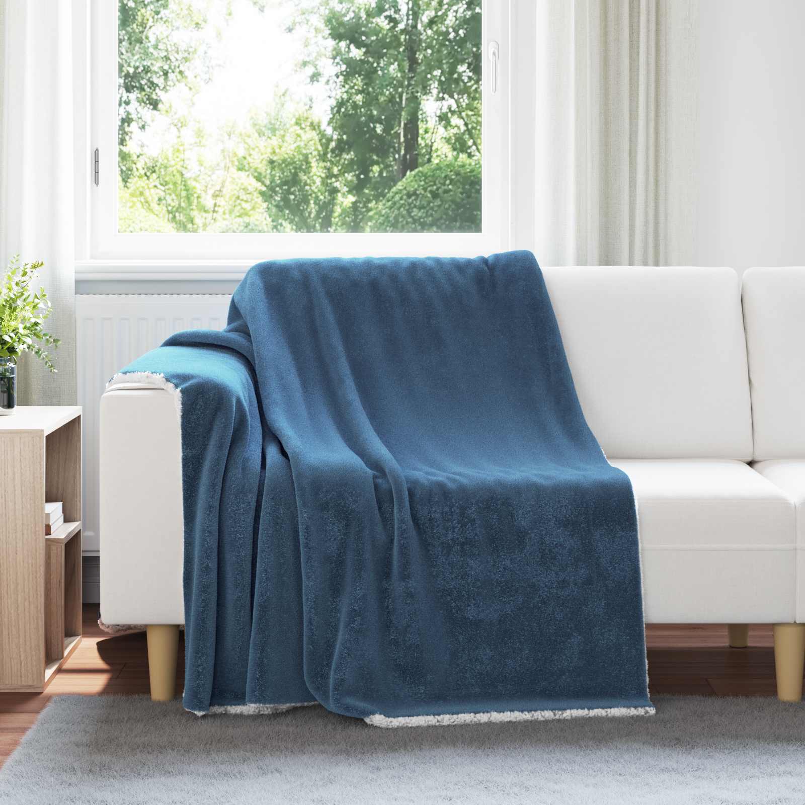 Gooi Deken Marineblauw 150 x 200 cm Fleece – afbeelding 1