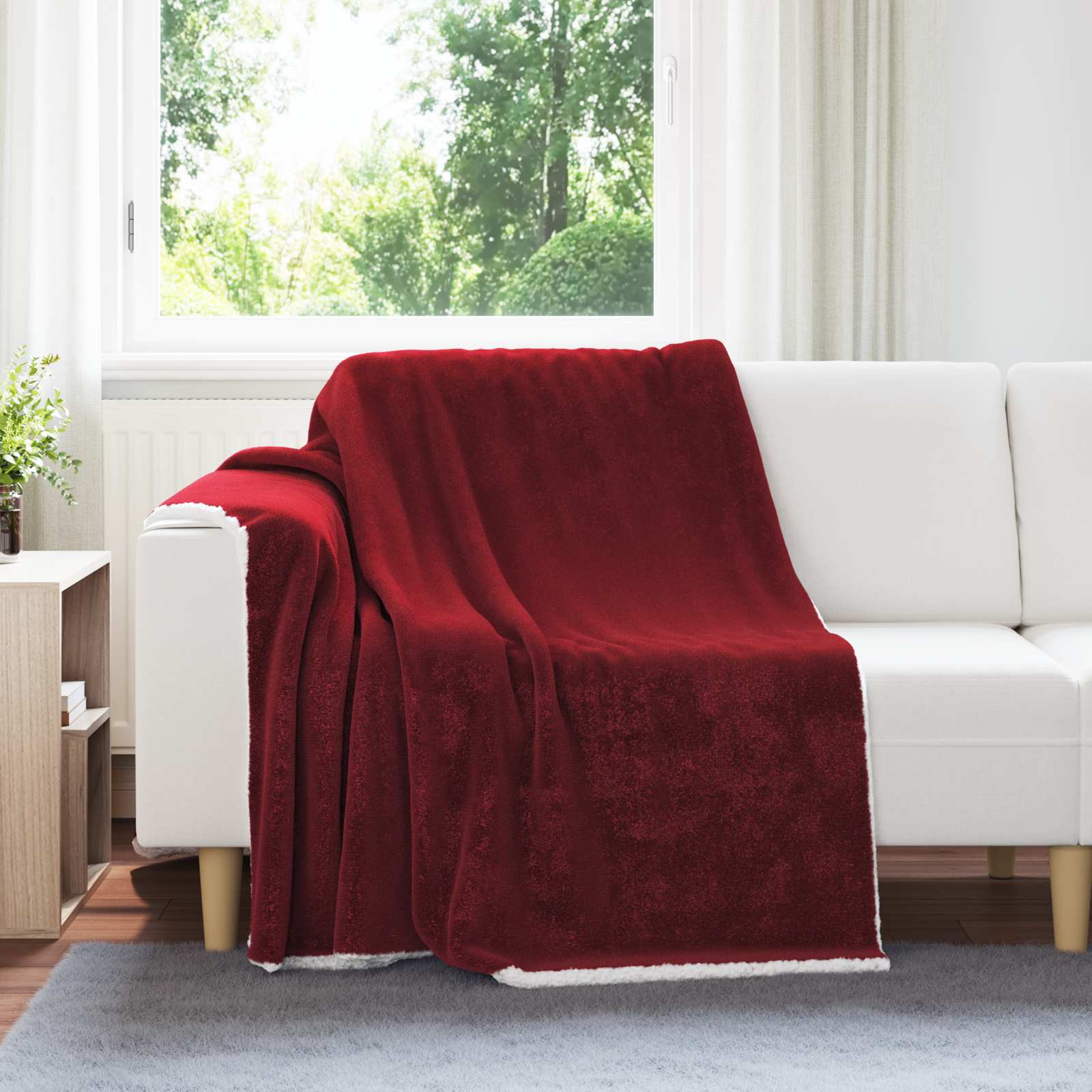 Gooi Deken Bordeaux Rood 150 x 200 cm Fleece