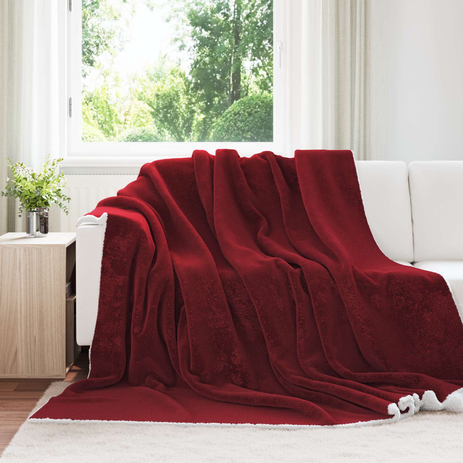 Gooi Deken Bordeaux Rood 220 x 240 cm Fleece