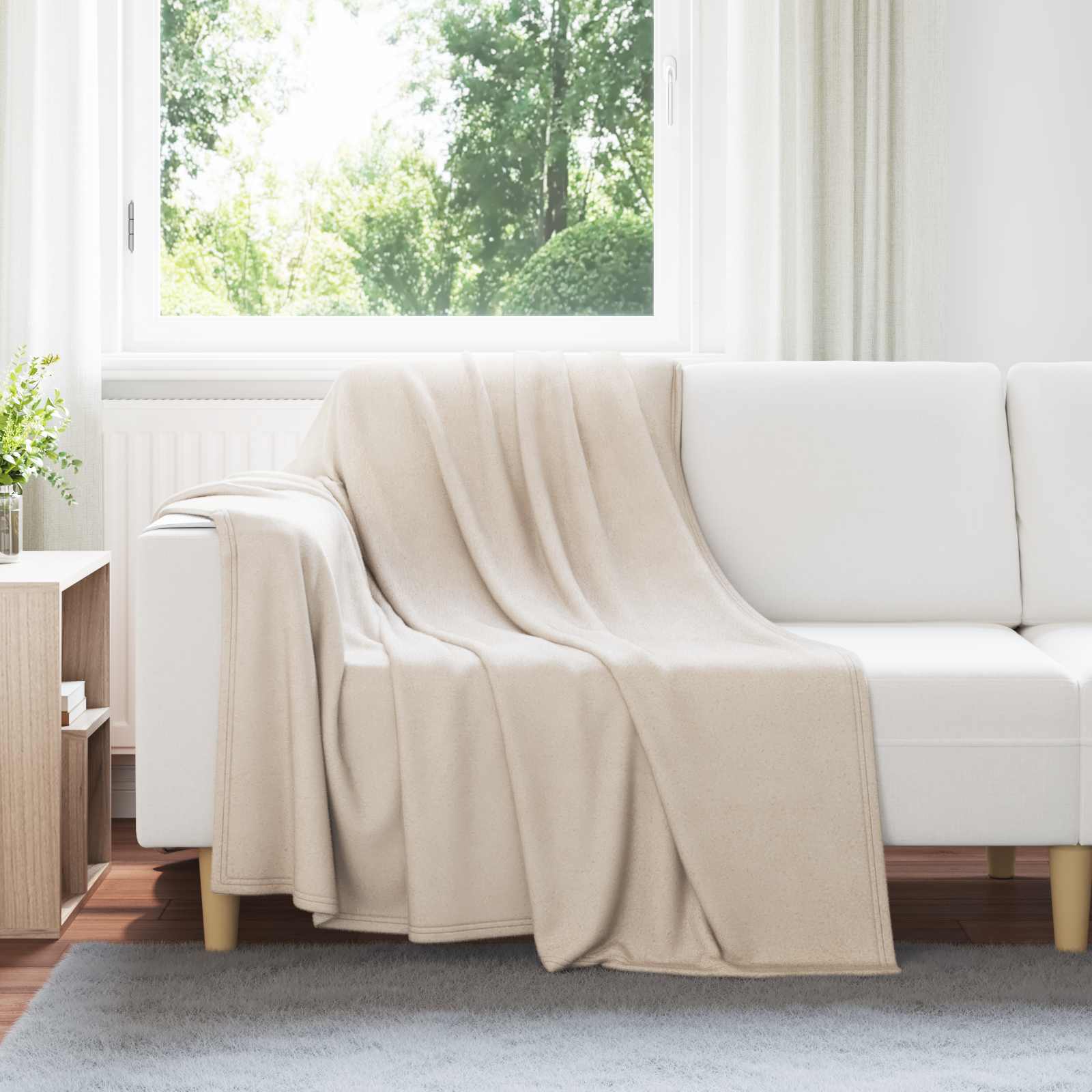 Kleden 6 pcs Beige 200 x 150 cm Fleece – afbeelding 1