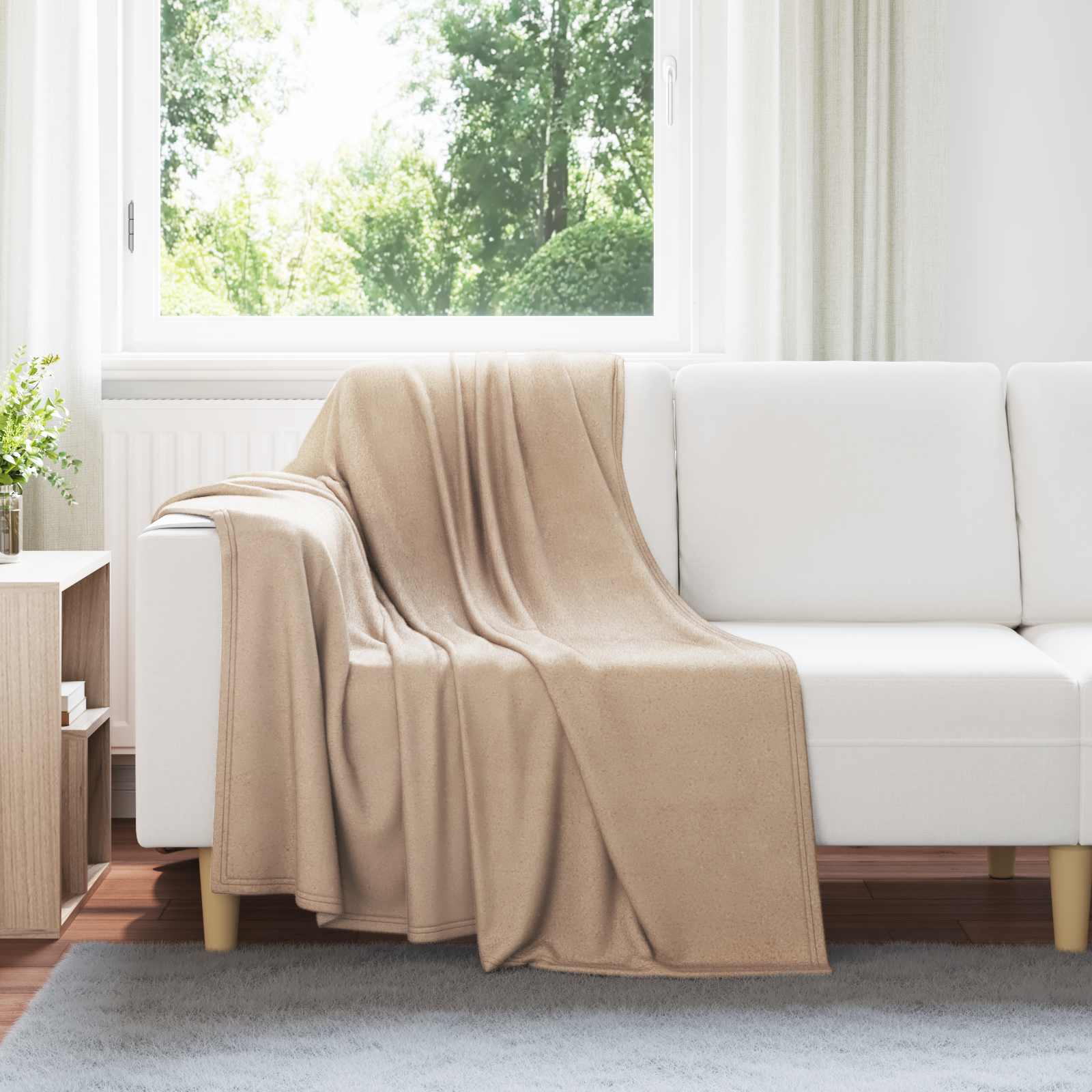 Kleden 6 pcs Kameel 170 x 130 cm Fleece – afbeelding 1