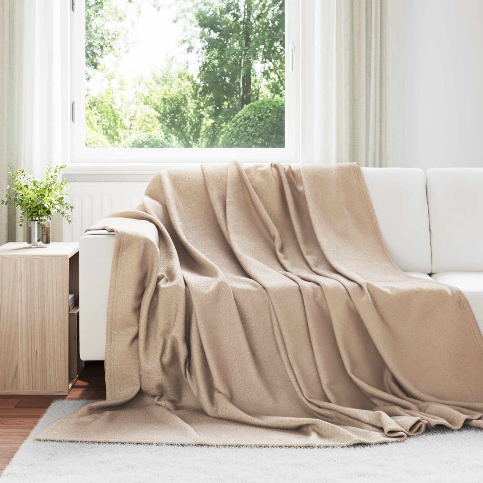 Kleden 6 pcs Kameel 240 x 220 cm Fleece