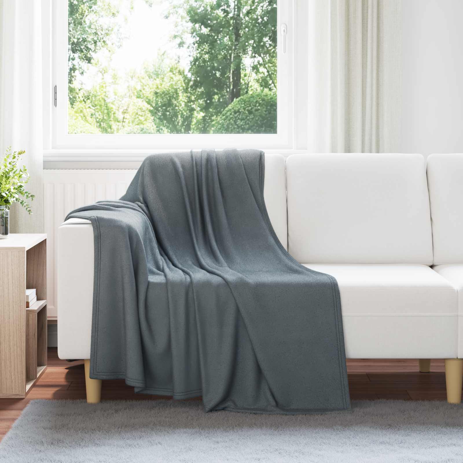 Kleden 6 pcs Donkergrijs 170 x 130 cm Fleece – afbeelding 1