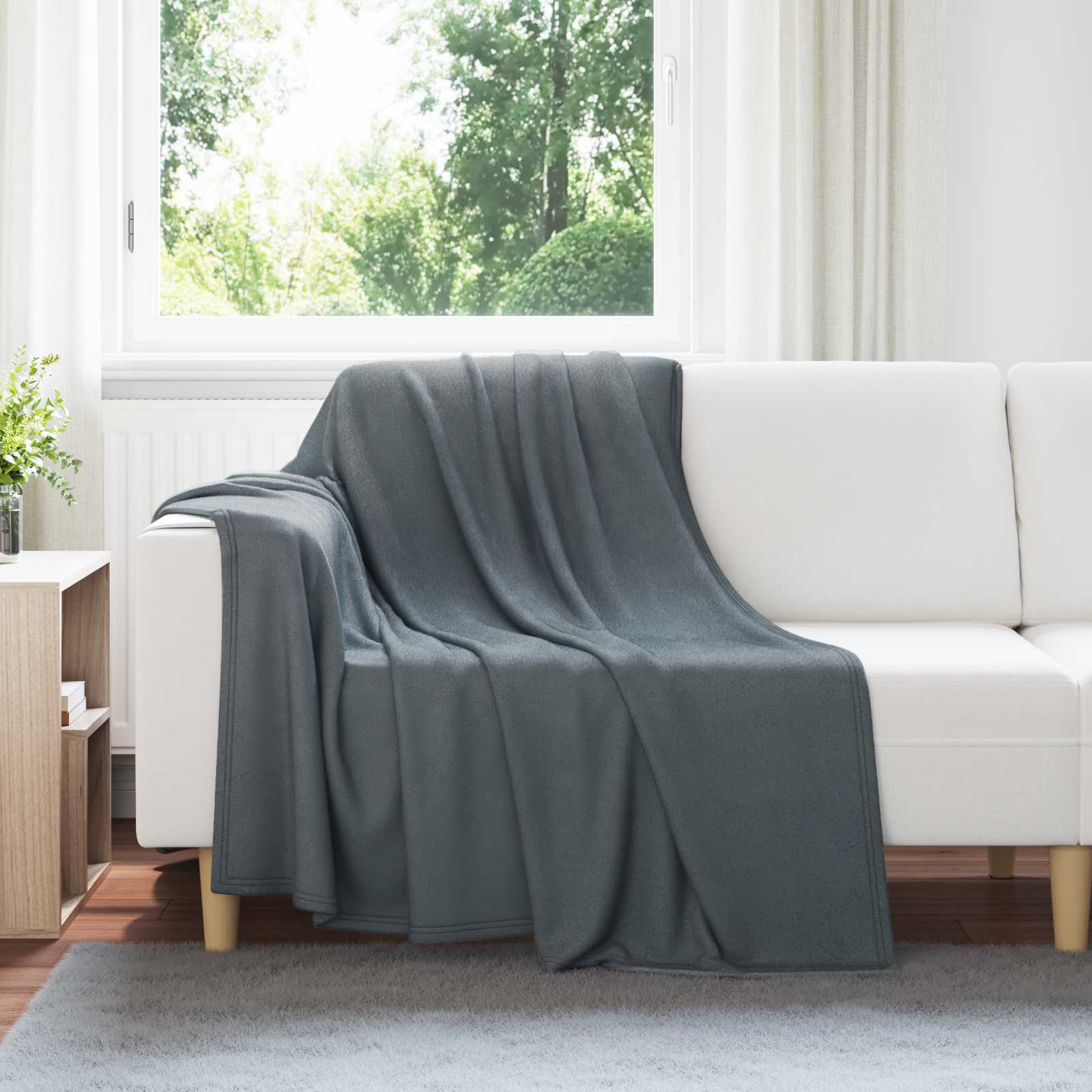 Kleden 6 pcs Donkergrijs 200 x 150 cm Fleece – afbeelding 1