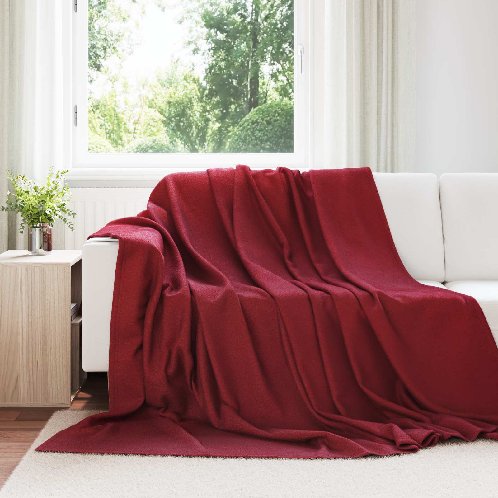 Kleden 24 pcs Bordeaux Rood 270 x 240 cm Fleece – afbeelding 1
