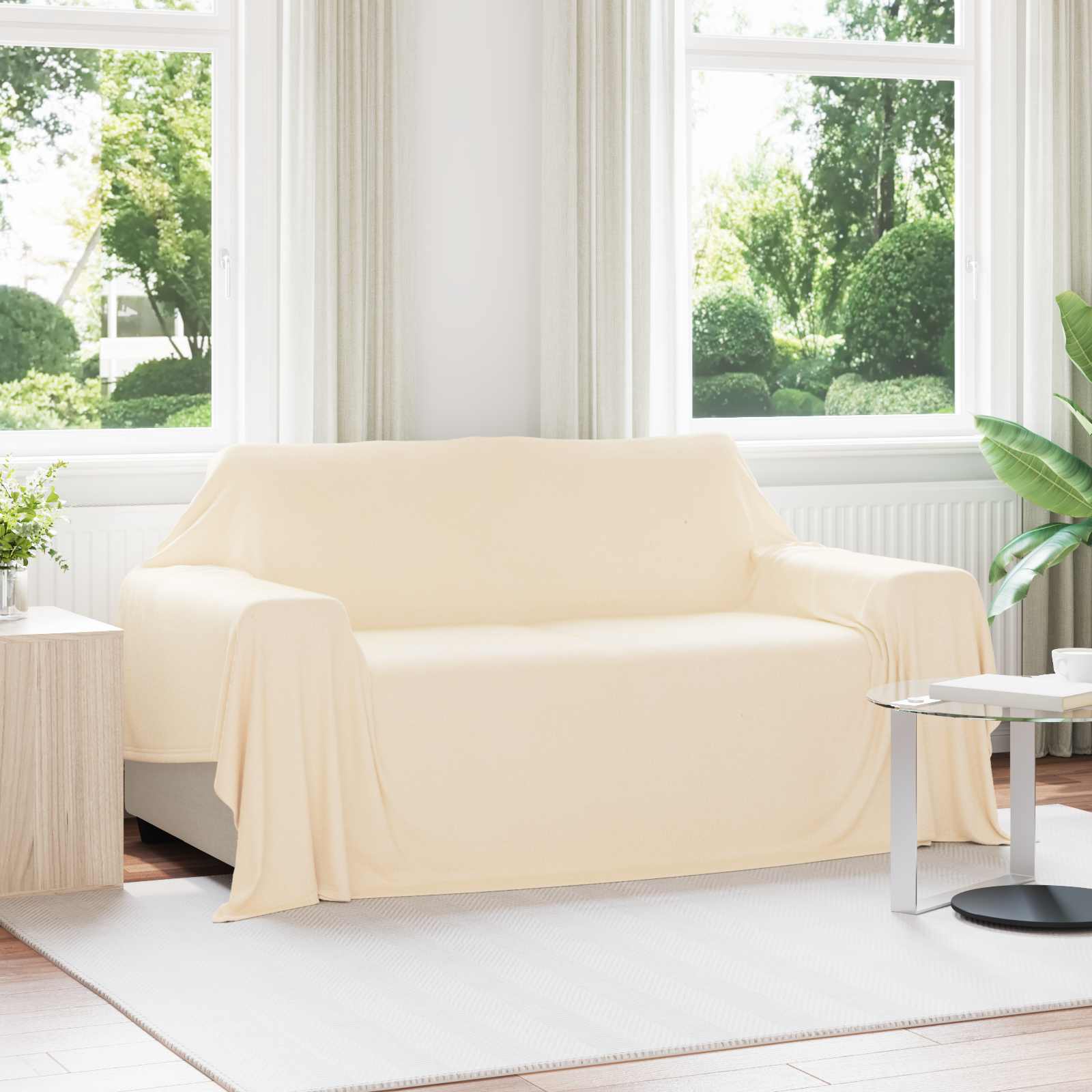 Gooi Deken Crème 280 x 210 cm Fleece – afbeelding 1