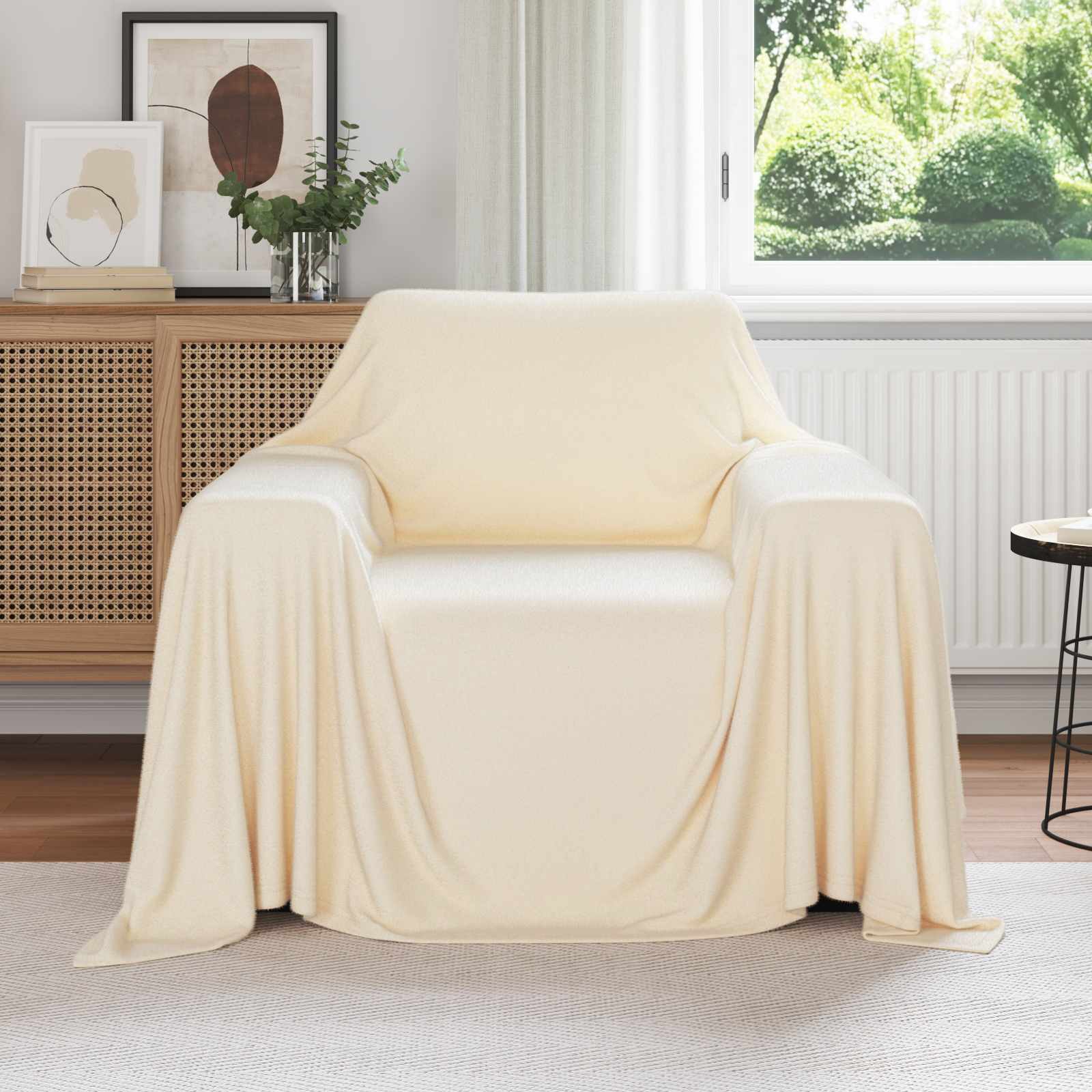 Kleden 6 pcs Crème 210 x 140 cm Fleece – afbeelding 1