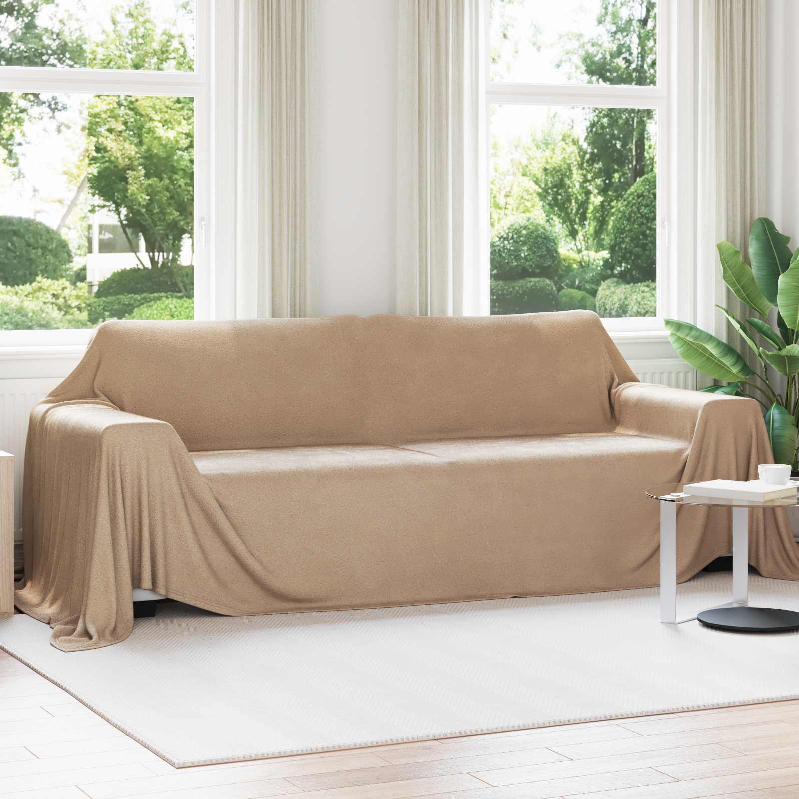 Kleden 6 pcs Kameel 350 x 270 cm Fleece – afbeelding 1