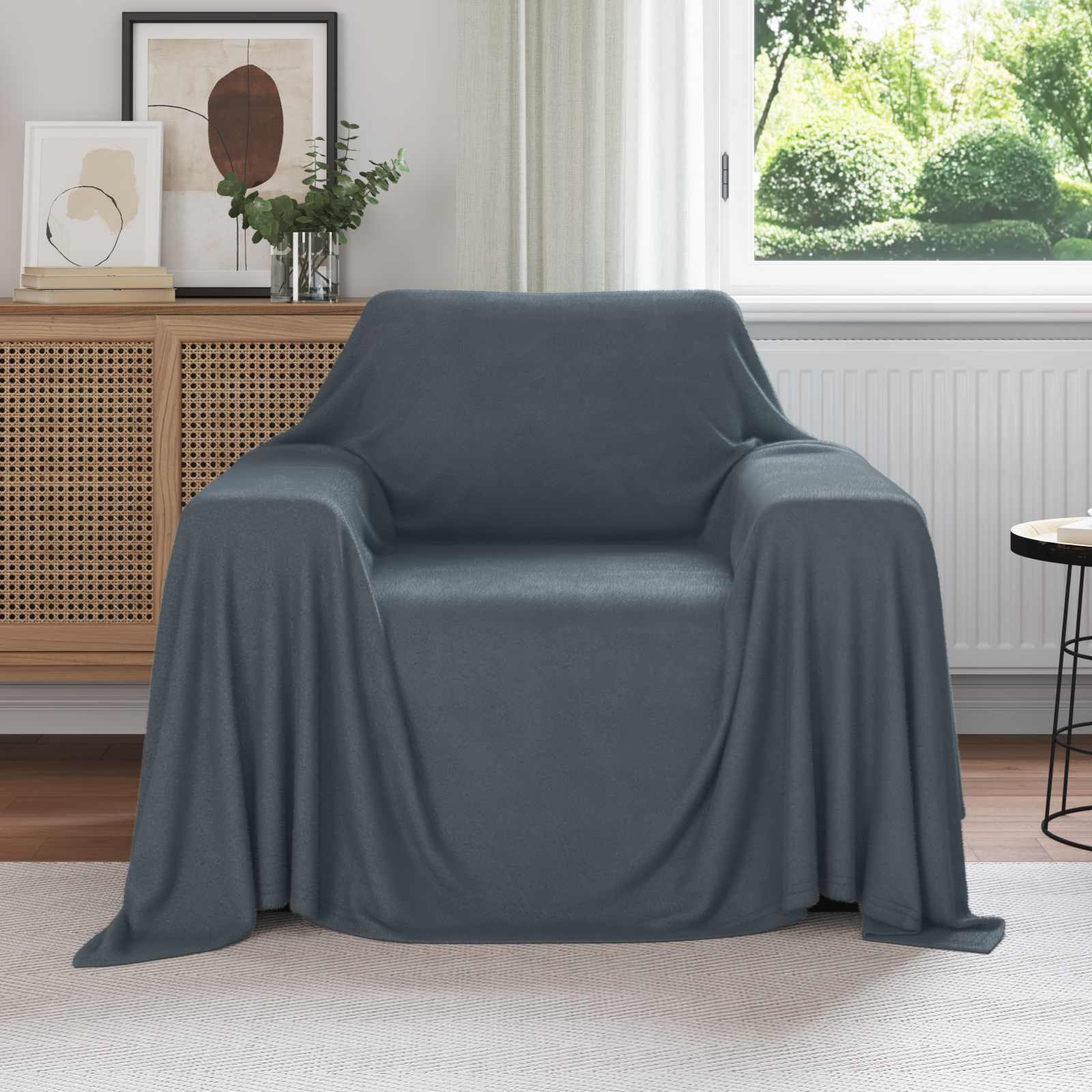 Kleden 6 pcs Donkergrijs 210 x 140 cm Fleece