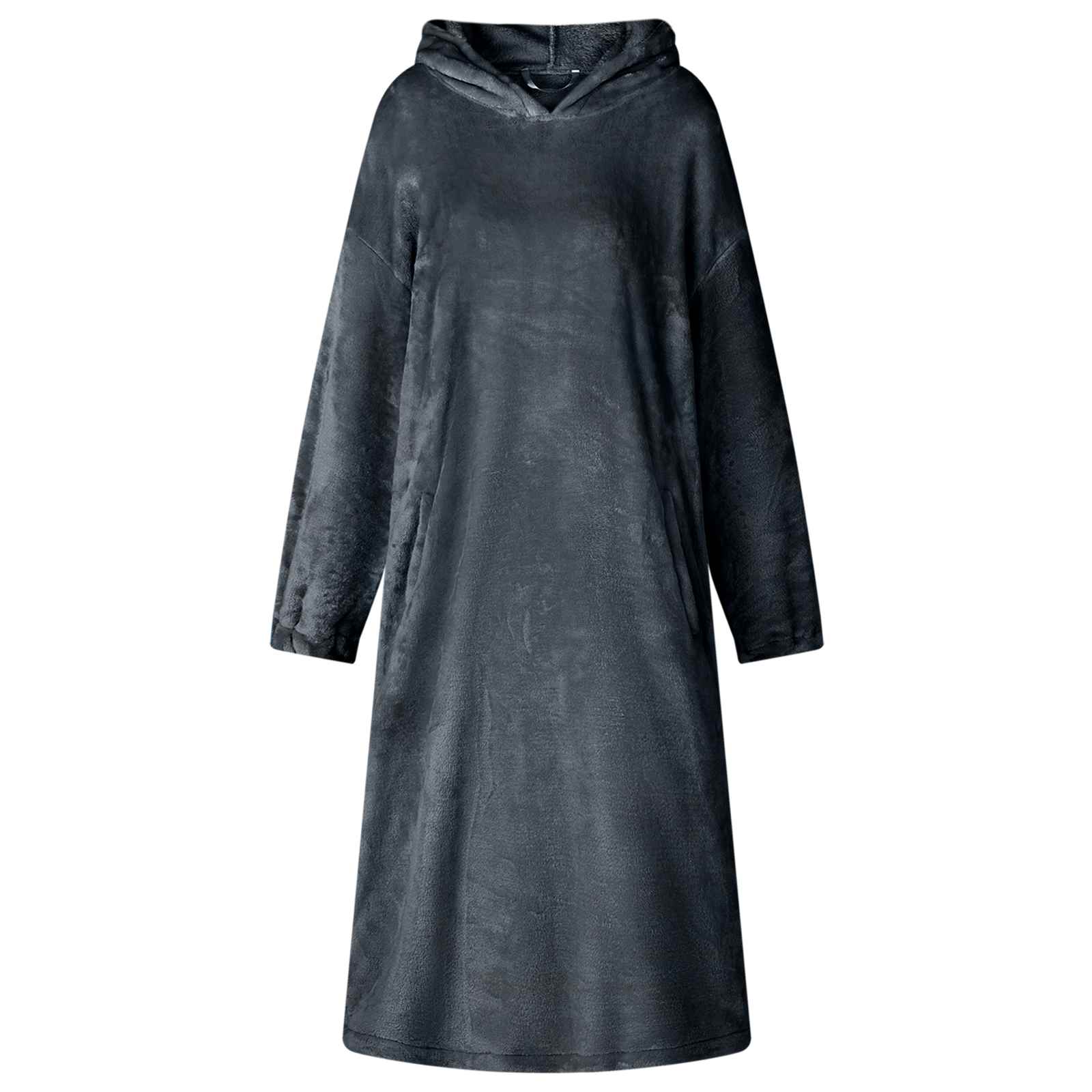 Deken hoodie Marineblauw m Flanel