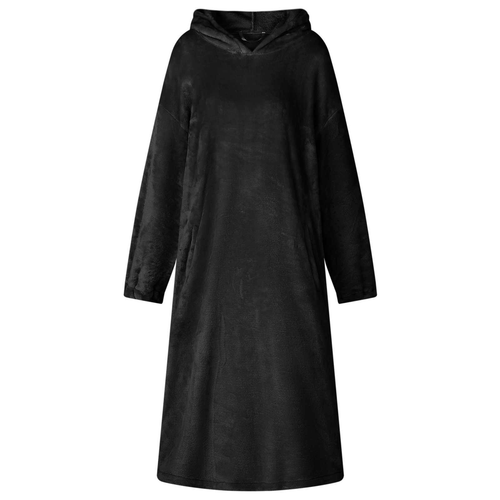 Deken hoodie Zwart s Flanel