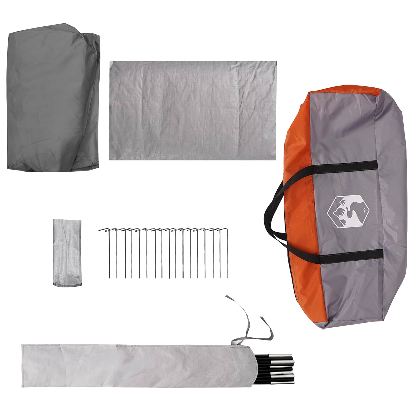 Tunneltent Grijs en Oranje 361 x 235 x 147 cm – afbeelding 8